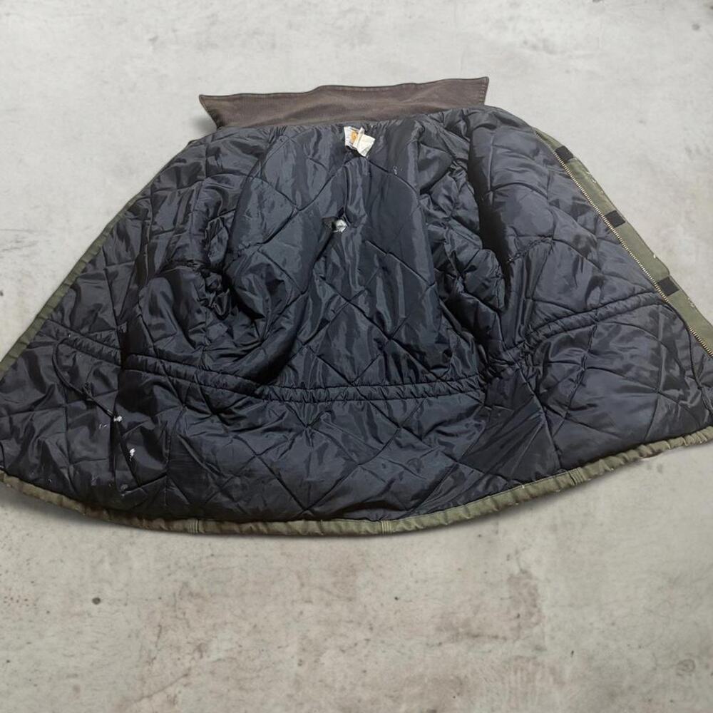 Vintage Carhartt CQ184 Arctic Coat Mens Size L Green Duck - Picture 3 of 8